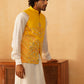 Embroidered Nehru Jacket With Solid Kurta Pyjama Set