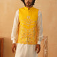 Embroidered Nehru Jacket With Solid Kurta Pyjama Set