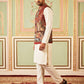 Paisley Printed Nehru Jacket With Solid Kurta Pyjama Set