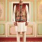 Paisley Printed Nehru Jacket With Solid Kurta Pyjama Set