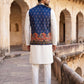Paisley Printed Nehru Jacket With Solid Kurta Pyjama Set