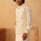 Embroidered Nehru Jacket With Solid Kurta Pyjama Set