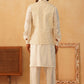 Embroidered Nehru Jacket With Solid Kurta Pyjama Set