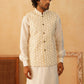 Embroidered Nehru Jacket With Solid Kurta Pyjama Set