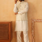 Embroidered Nehru Jacket With Solid Kurta Pyjama Set