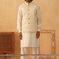 Embroidered Nehru Jacket With Solid Kurta Pyjama Set