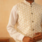 Embroidered Nehru Jacket With Solid Kurta Pyjama Set