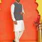Embroidered Nehru Jacket With Solid Kurta Pyjama Set ( JOKPWC 592W 4110 Black )