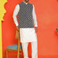 Embroidered Nehru Jacket With Solid Kurta Pyjama Set ( JOKPWC 592W 4110 Black )