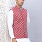Embroidered Nehru Jacket With Solid Kurta Pyjama Set