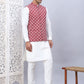 Embroidered Nehru Jacket With Solid Kurta Pyjama Set
