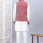 Embroidered Nehru Jacket With Solid Kurta Pyjama Set