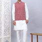 Embroidered Nehru Jacket With Solid Kurta Pyjama Set