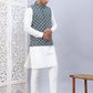 Embroidered Nehru Jacket With Solid Kurta Pyjama Set
