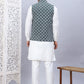 Embroidered Nehru Jacket With Solid Kurta Pyjama Set