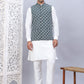 Embroidered Nehru Jacket With Solid Kurta Pyjama Set