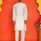 Embroidered Nehru Jacket With Solid Kurta Pyjama Set ( JOKPWC 592W 4110 Peacock )