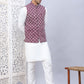 Embroidered Nehru Jacket With Solid Kurta Pyjama Set