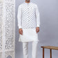 Embroidered Nehru Jacket With Solid Kurta Pyjama Set