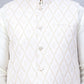 Embossed Nehru Jacket With Solid Kurta Pyjama Set