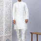 Embossed Nehru Jacket With Solid Kurta Pyjama Set
