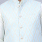 Embossed Nehru Jacket With Solid Kurta Pyjama Set