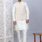 Embroidered Nehru Jacket With Solid Kurta Pyjama Set
