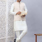 Embroidered Nehru Jacket With Solid Kurta Pyjama Set