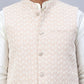 Embroidered Nehru Jacket With Solid Kurta Pyjama Set