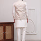 Men's Woven Design Nehru Jacket With Solid Kurta Pyjama ( JOKPWC 592W 4114White )