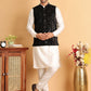 Men's Velvet Nehru Jacket With Solid Kurta Pyjama ( JOKPWC 592W 4118Black )