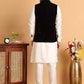 Men's Embroidered & Velvet Nehru Jacket With Solid Kurta Pyjama ( JOKPWC 592W 4119Black )