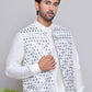 Embroidered Nehru Jacket With Solid Kurta Pyjama ( JOKPWC 592W 4121Blue )