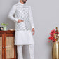 Embroidered Nehru Jacket With Solid Kurta Pyjama ( JOKPWC 592W 4121Blue )