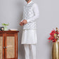 Embroidered Nehru Jacket With Solid Kurta Pyjama ( JOKPWC 592W 4121Blue )