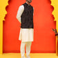 Embroidered Velvet Nehru Jacket With Solid Kurta Pyjama ( JOKPWC 592W 4123 Black )