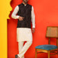 Embroidered Velvet Nehru Jacket With Solid Kurta Pyjama ( JOKPWC 592W 4123 Black )