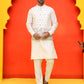Embroidered Nehru Jacket With Solid Kurta Pyjama ( JOKPWC 592W 4124 White )