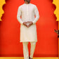 Embroidered Nehru Jacket With Solid Kurta Pyjama ( JOKPWC 592W 4124 White )