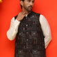 Embroidered Velvet Nehru Jacket With Solid Kurta Pyjama ( JOKPWC 592W 4125 Black )