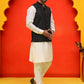 Embroidered Velvet Nehru Jacket With Solid Kurta Pyjama ( JOKPWC 592W 4126 Black )