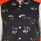 Embossed  Nehru Jacket With Solid Kurta Pyjama ( JOKPWC 592W 4130 Black )