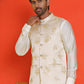 Embossed  Nehru Jacket With Solid Kurta Pyjama ( JOKPWC 592W 4130 Cream )