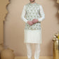 Embossed Nehru Jacket with Solid Kurta Set for Men ( JOKPWC 592W 4133 Pista )