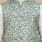 Embossed Nehru Jacket with Solid Kurta Set for Men ( JOKPWC 592W 4134 Blue )