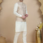 Embossed Nehru Jacket with Solid Kurta Set for Men ( JOKPWC 592W 4134 Coral )