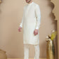 Embossed Nehru Jacket with Solid Kurta Set for Men ( JOKPWC 592W 4134 Coral )