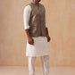 Nehru Jacket with Kurta Pyjama for Men ( JOKPWC 592W 4135 Brown )