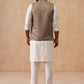Nehru Jacket with Kurta Pyjama for Men ( JOKPWC 592W 4135 Brown )