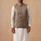 Nehru Jacket with Kurta Pyjama for Men ( JOKPWC 592W 4135 Brown )
